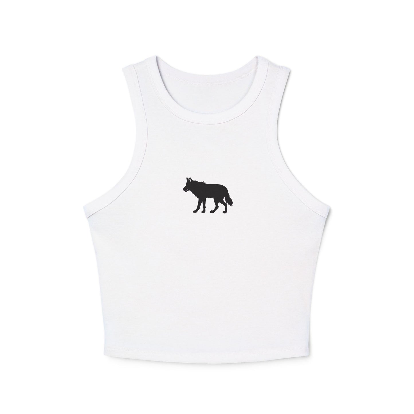 Women's Logo Racerback Tank Top with Wolf Design, Casual Summer Wear, Festival Outfit, Layering Top, Sustainable Fashion