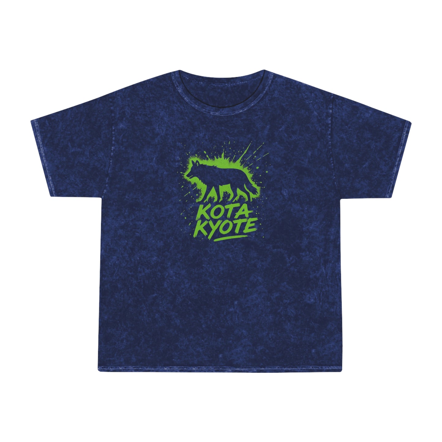 Kota Kyote Unisex Mineral Wash T-Shirt, Casual Streetwear Tee, Unique Graphic Top, Eco-Friendly Summer Shirt, Gift for Animal Lovers