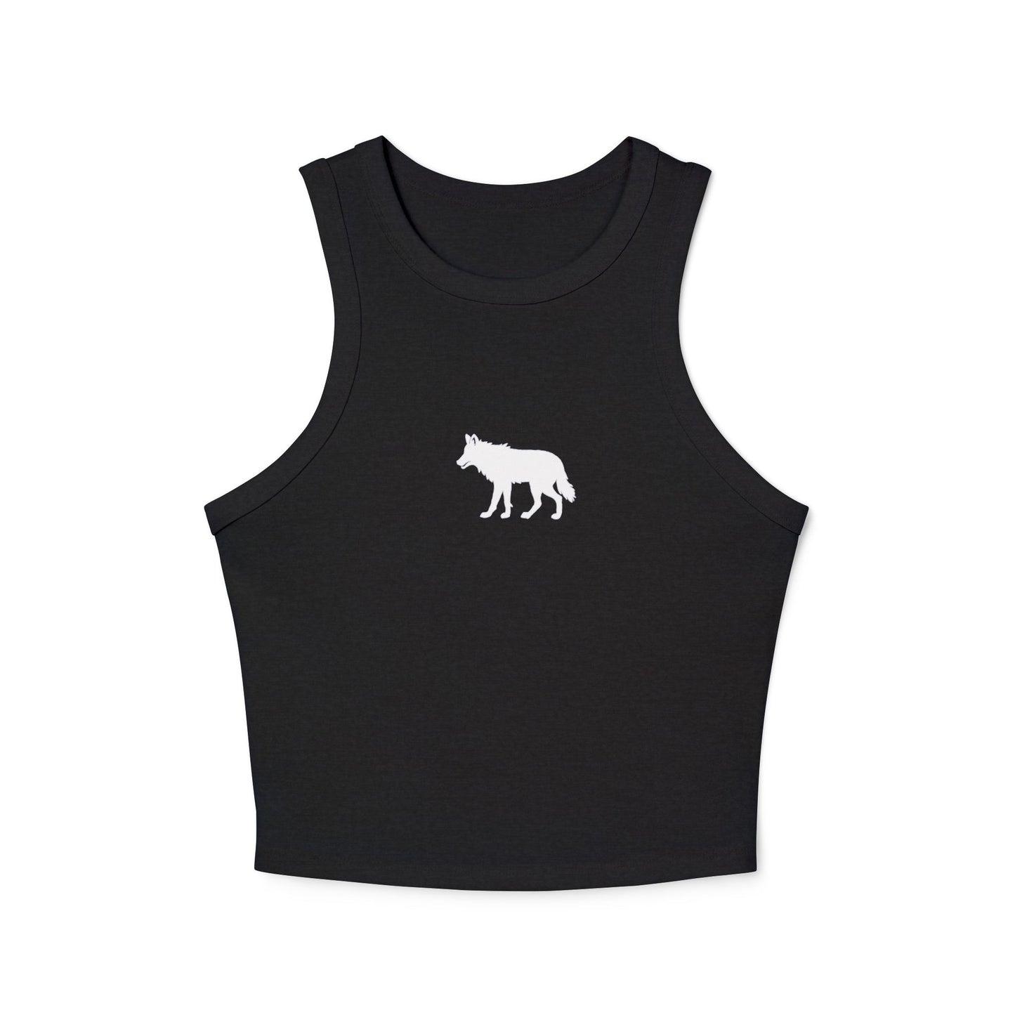 Women's Logo Racerback Tank Top with Wolf Design, Casual Summer Wear, Festival Outfit, Layering Top, Sustainable Fashion