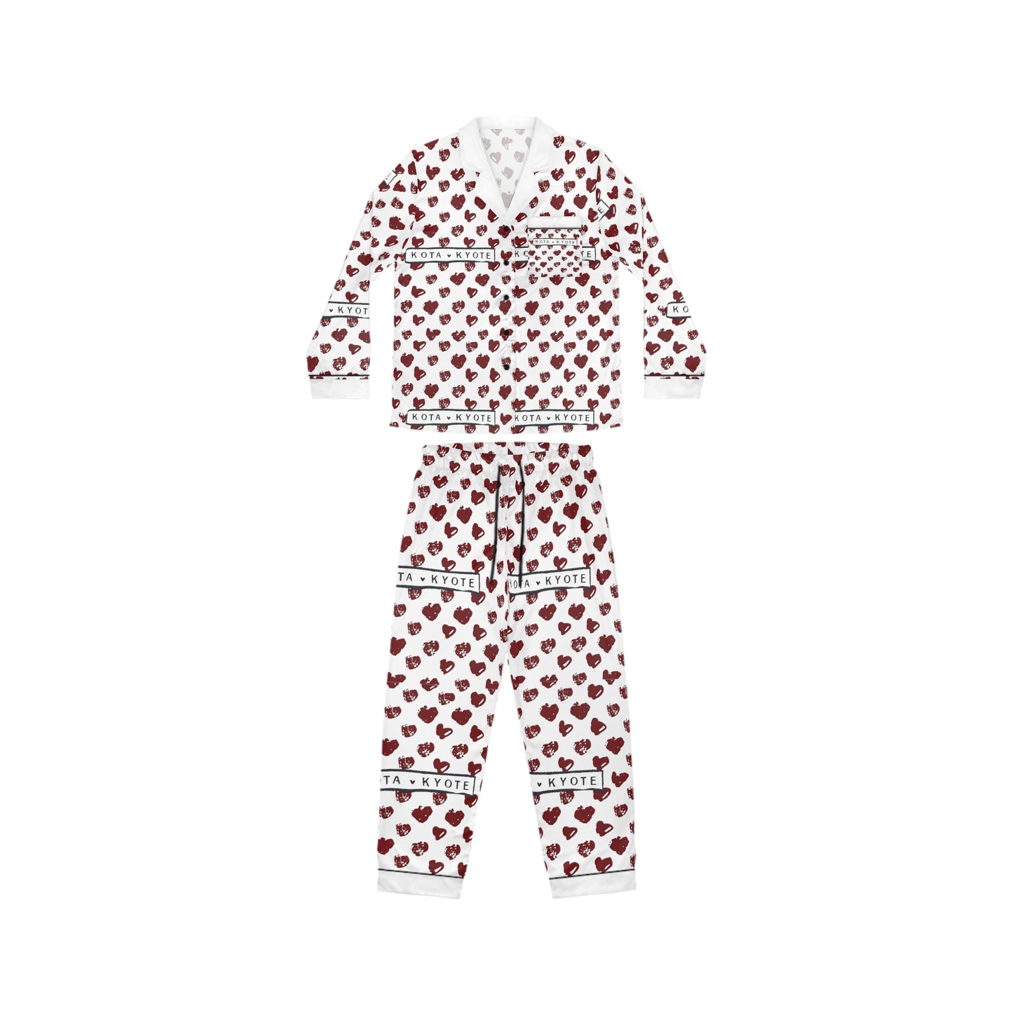 Kota Kyote Logo Women's Valentine's Day Satin Pajamas