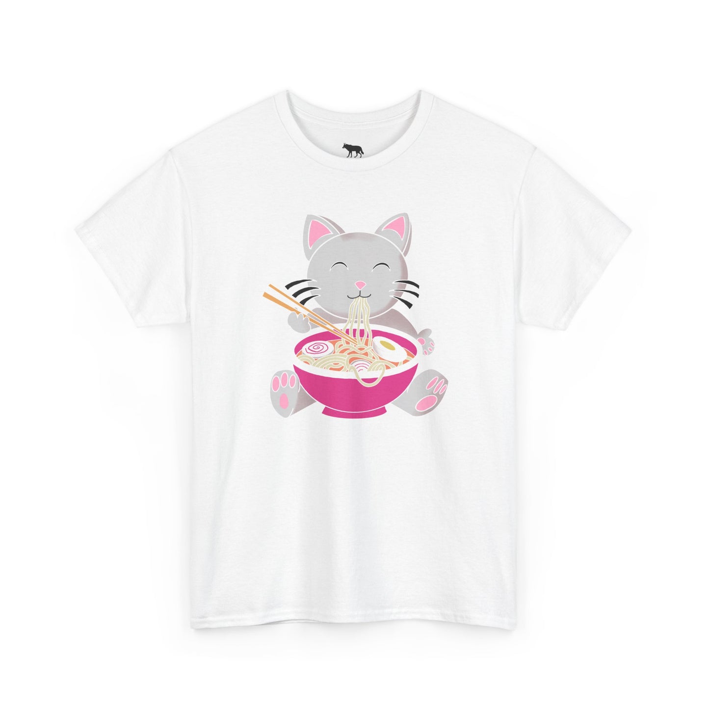 Cat Eating Ramen T-Shirt — Cute Kawaii Noodle Lover Tee