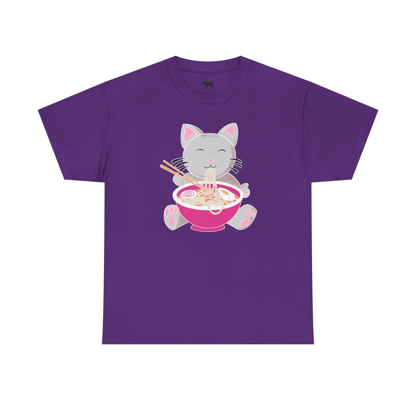 Cat Eating Ramen T-Shirt — Cute Kawaii Noodle Lover Tee