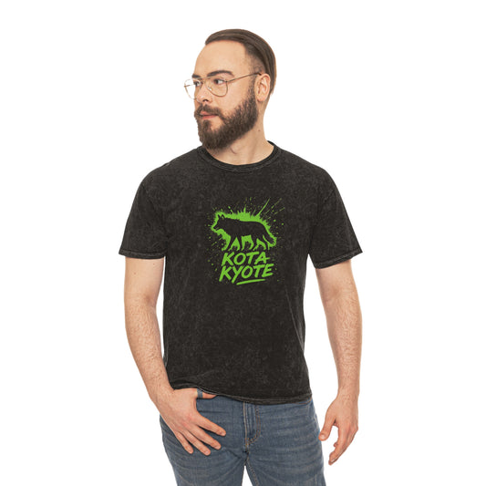 Kota Kyote Unisex Mineral Wash T-Shirt, Casual Streetwear Tee, Unique Graphic Top, Eco-Friendly Summer Shirt, Gift for Animal Lovers