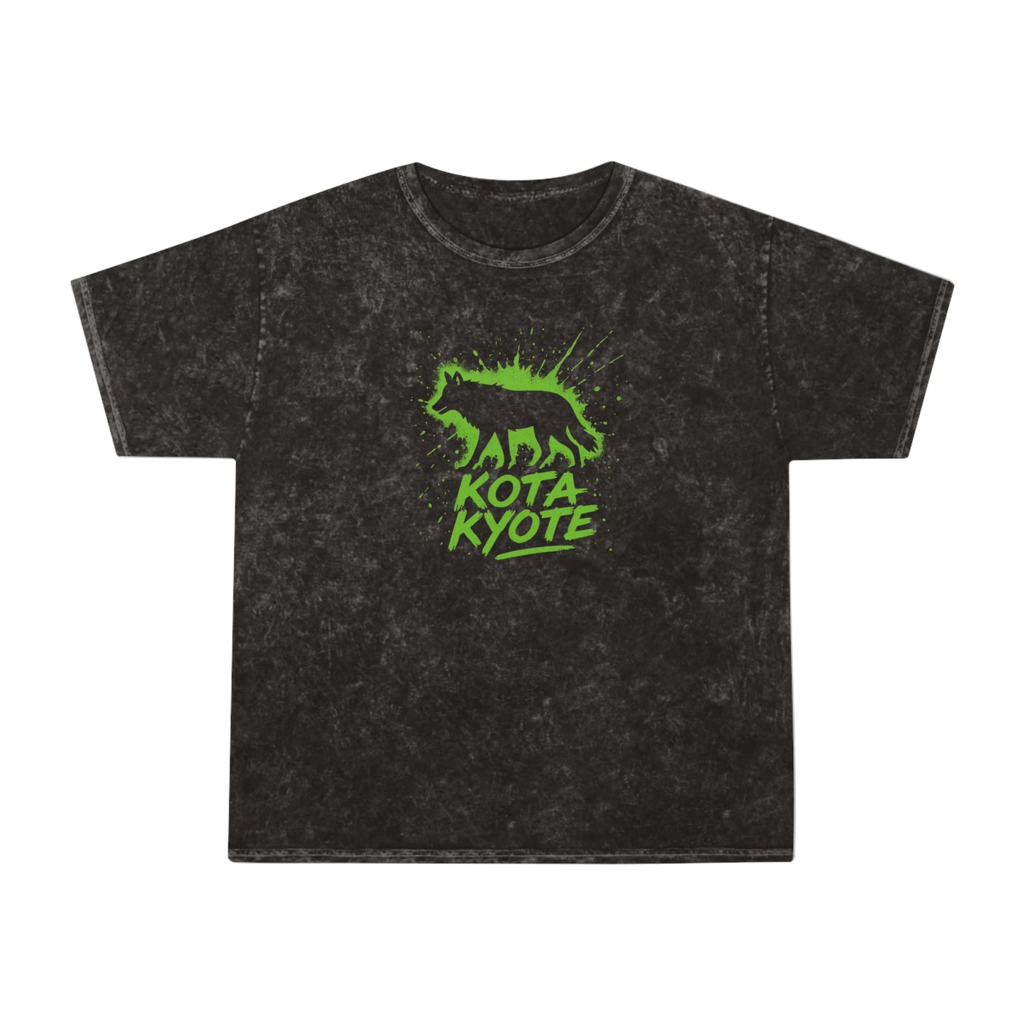 Kota Kyote Unisex Mineral Wash T-Shirt, Casual Streetwear Tee, Unique Graphic Top, Eco-Friendly Summer Shirt, Gift for Animal Lovers