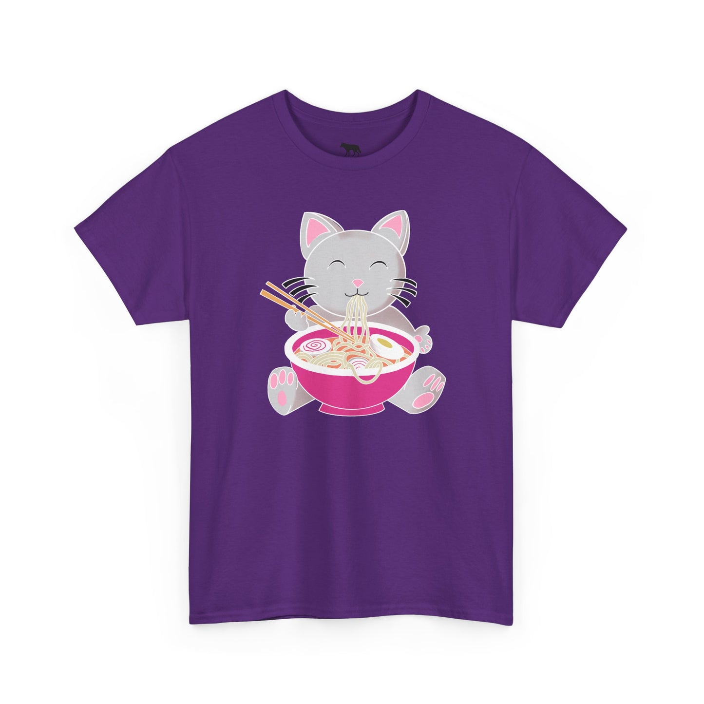 Cat Eating Ramen T-Shirt — Cute Kawaii Noodle Lover Tee